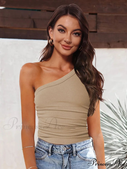 One-Shoulder Ribbed Tank