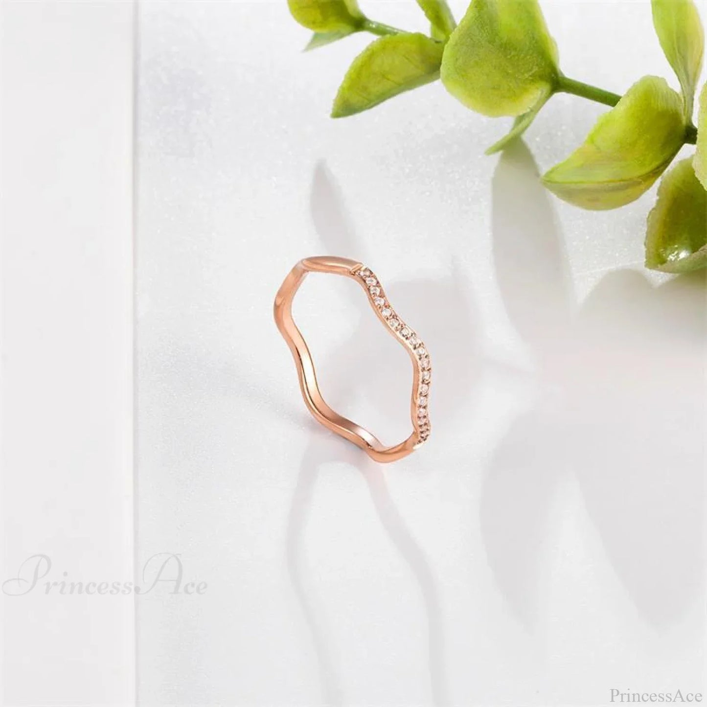 Personalized Irregular Curved Edge Rose Gold Ring