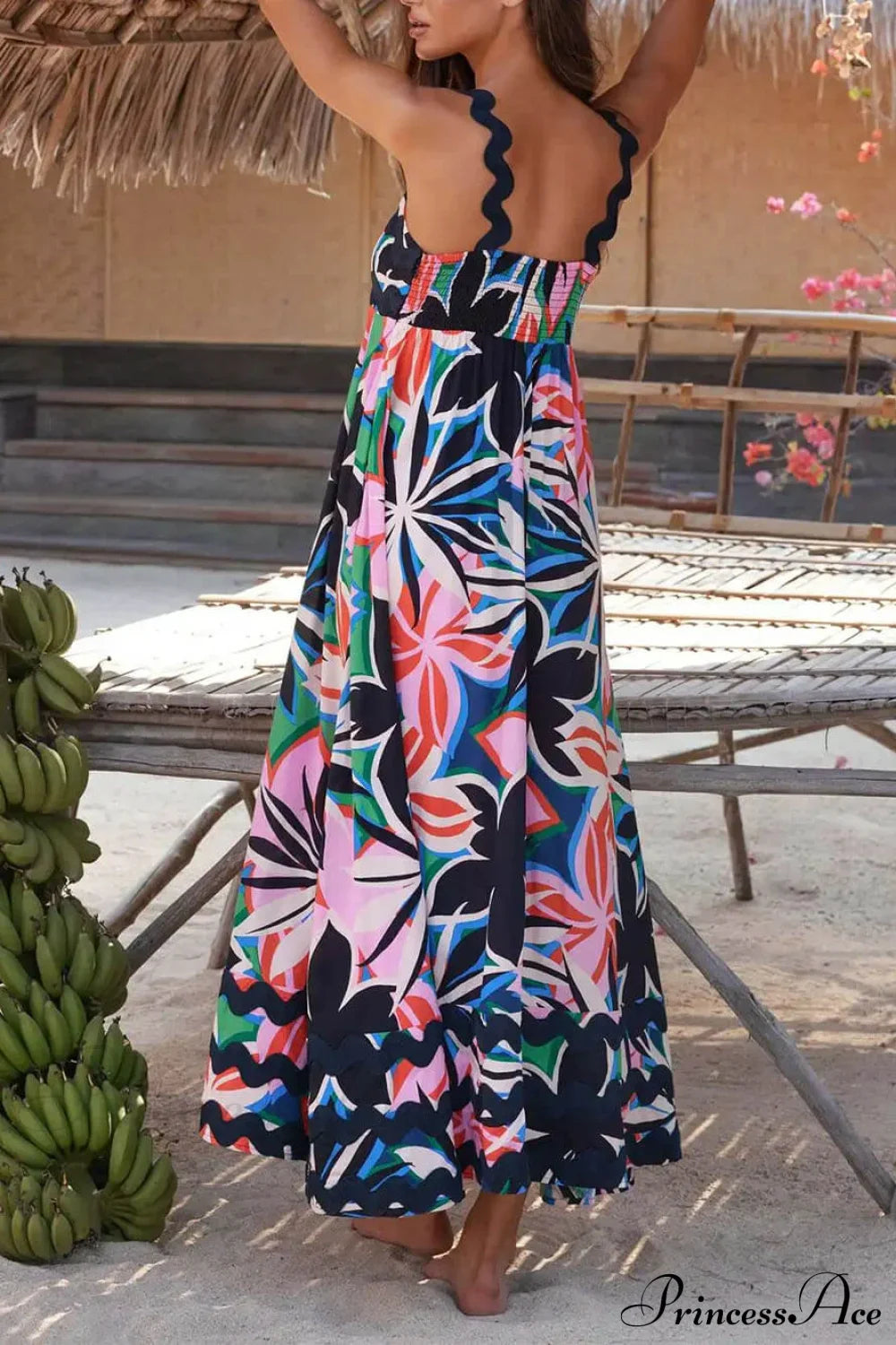 Printed Suspender Stylish Maxi Dress