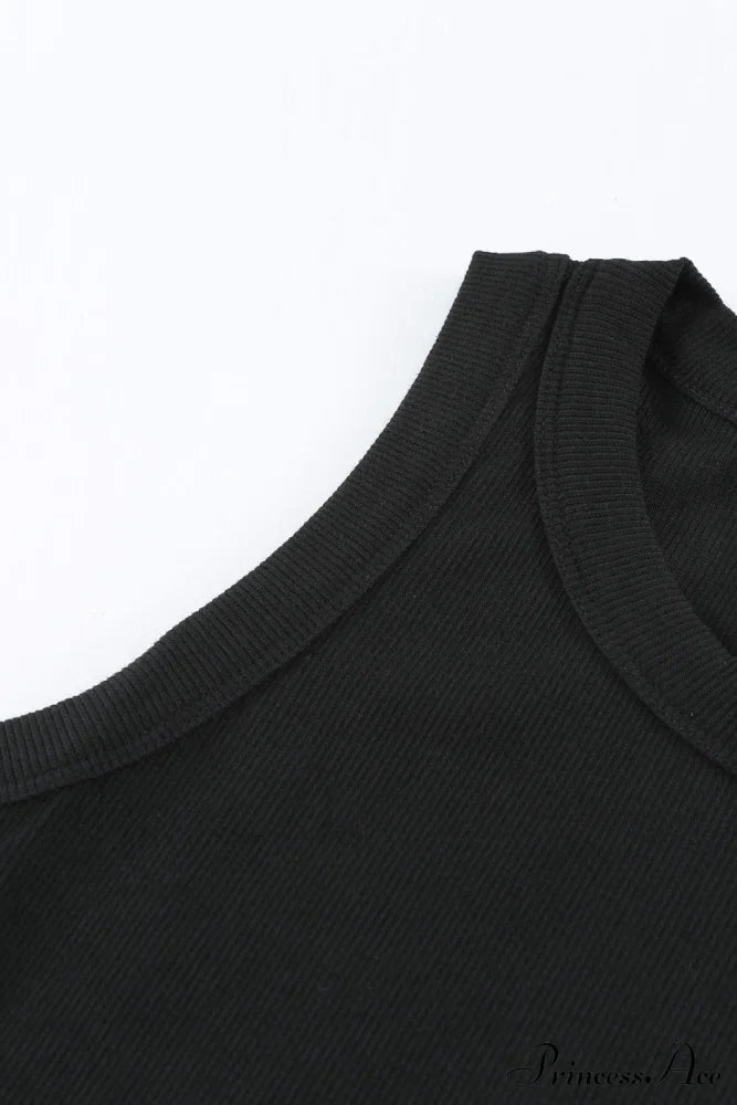 Ribbed Black Tank Top
