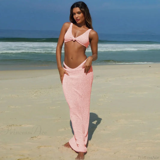 Ruffle Bikini Set with Push Up Bottom Three Piece Swimsuit