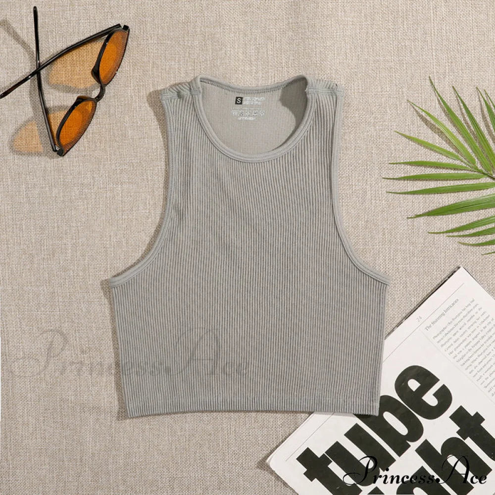 Solid Basic Seamless Streetwear Tank Tops
