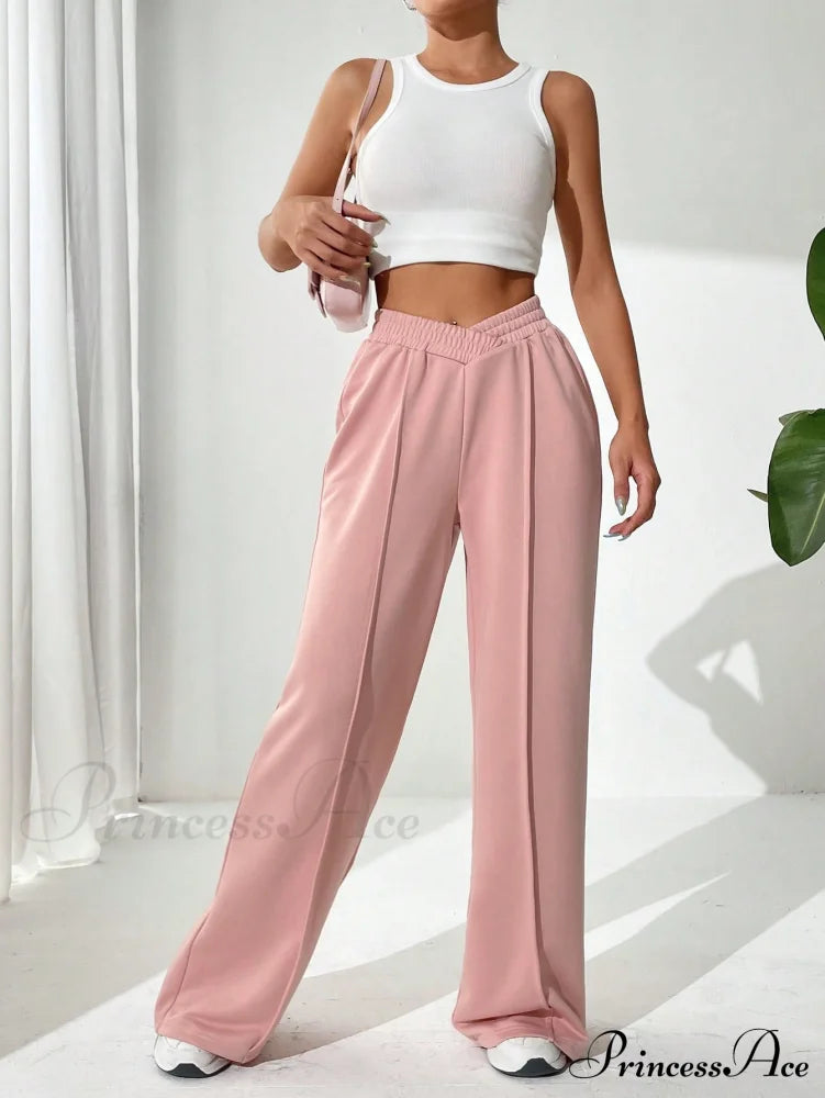 Solid Wide Leg Sweatpants