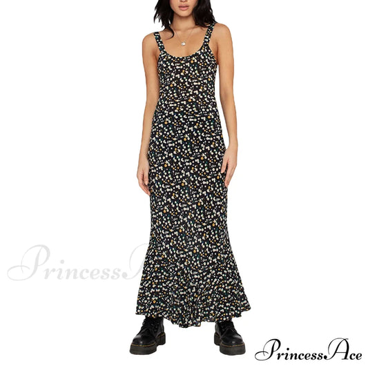 Strip Sleeve Bodycon Maxi Dress