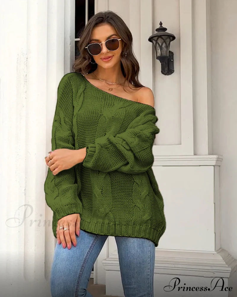 sweater style neck and knitted European Women's loose - round - American pullover