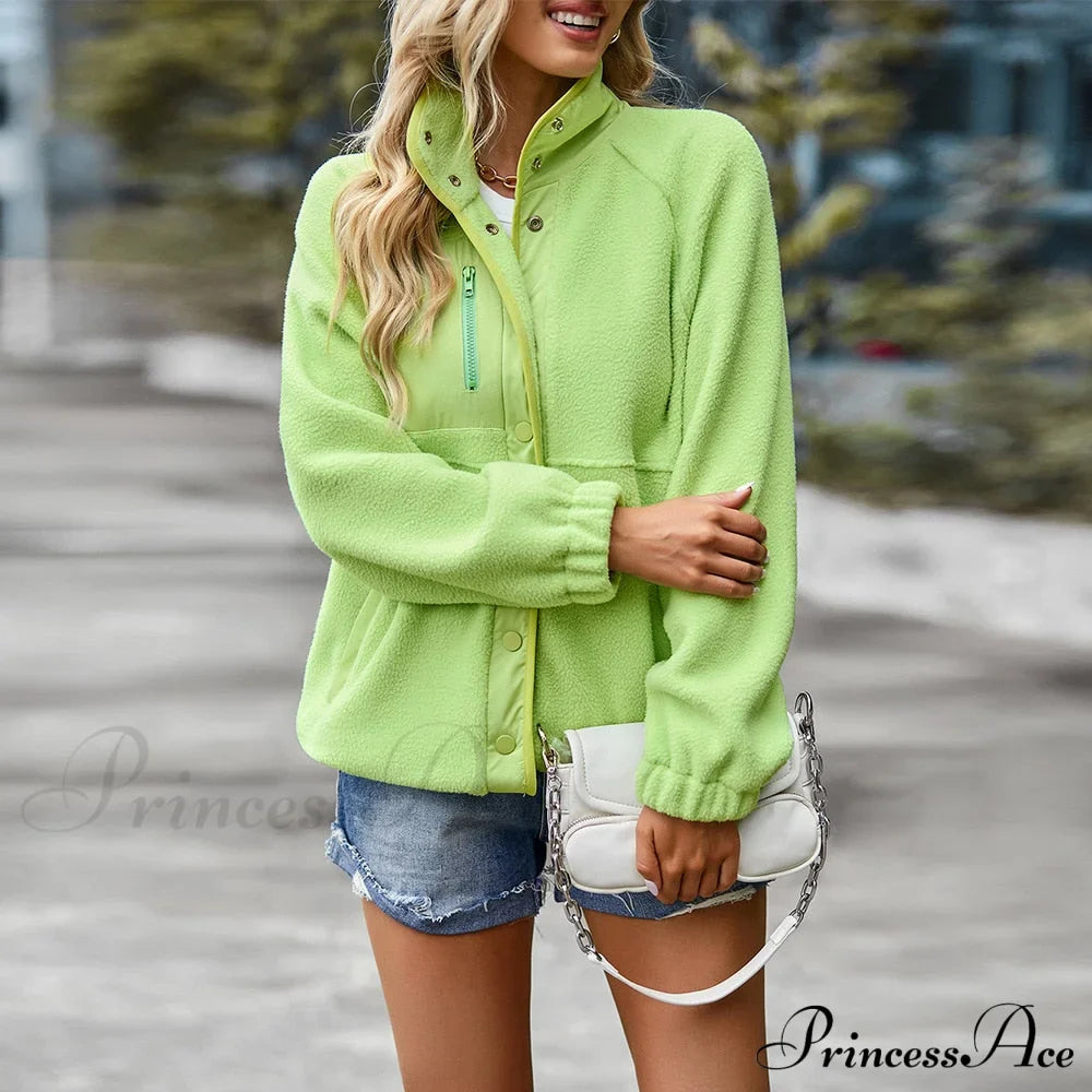 Turn Down Collar Patchwork Jacket