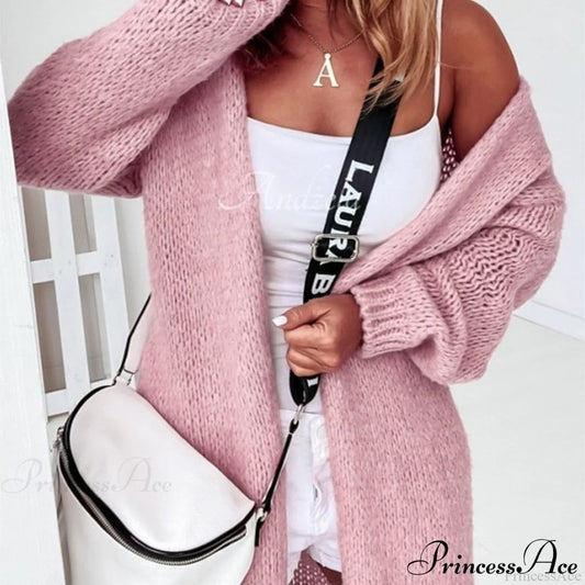 Women Casual Long Sleeve Long Sweaters Winter Loose Cardigan