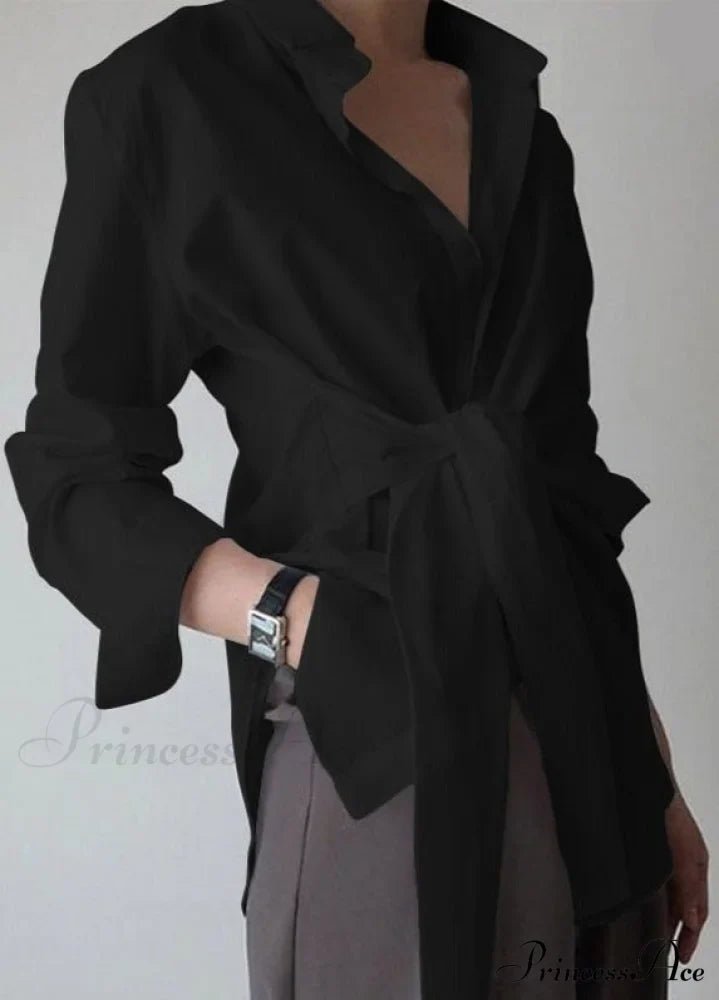 ZANZE SELF-TIE SHIRT - Plus Size
